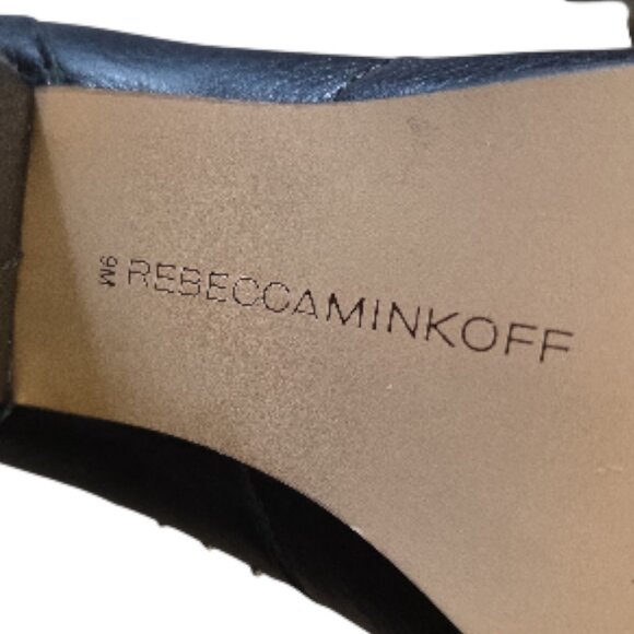 Size 9 Rebecca Minkoff Sierra Black Leather Silver Stud Accent Pull-On Booties - Picture 6 of 10